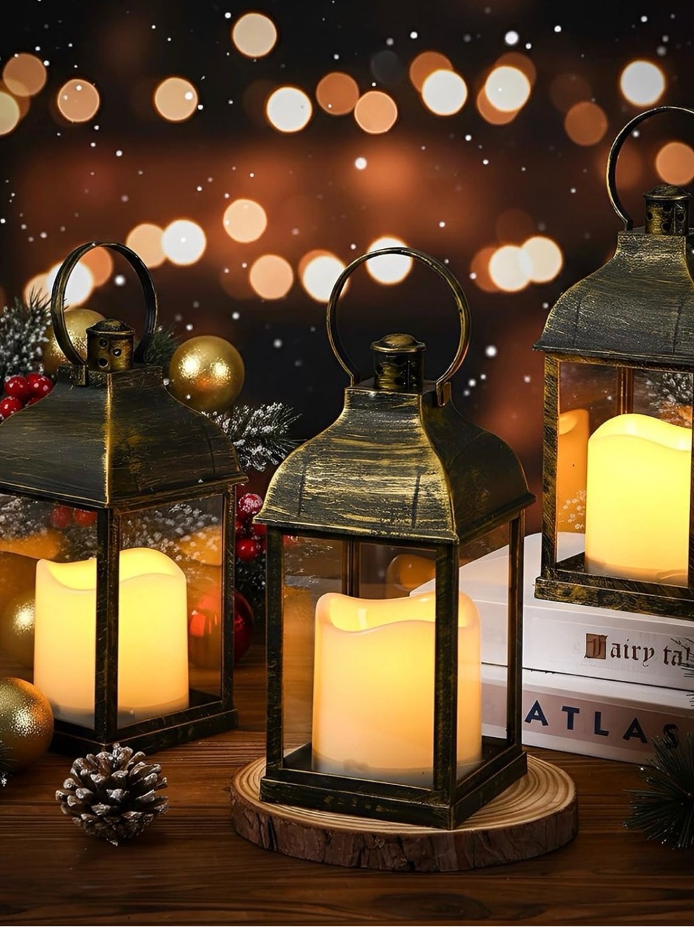 1 Storm Lantern Decorative Metal Lantern in Brown